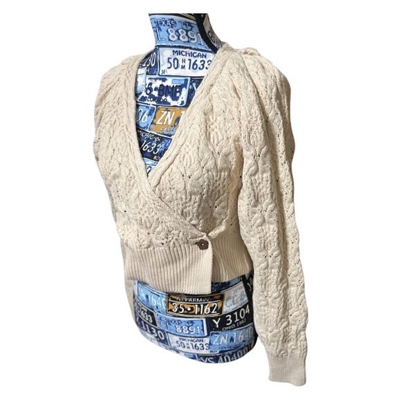 Free People-Olive You Butterfly-Knit Faux Wrap Cardigan-Macadamia-XS. NWT. - Picture 8 of 9